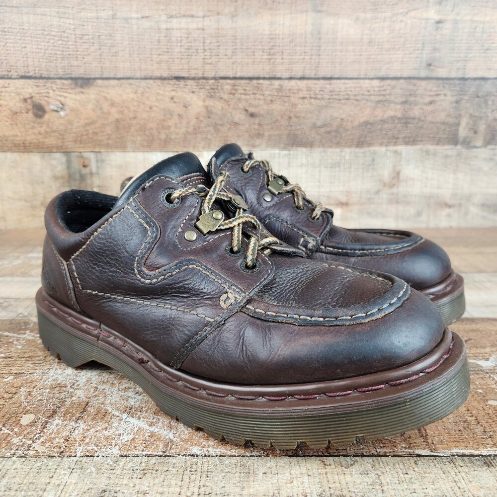 Dr Martens 8457 Men US 10 UK 9 Leather Brown Chunky England Made Y2K Oxford Shoe